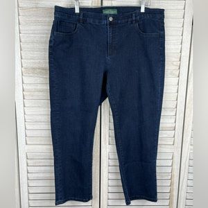 RALPH LAUREN (Lauren Jeans Co.) Cropped Modern Straight Dark Wash Jeans-18W